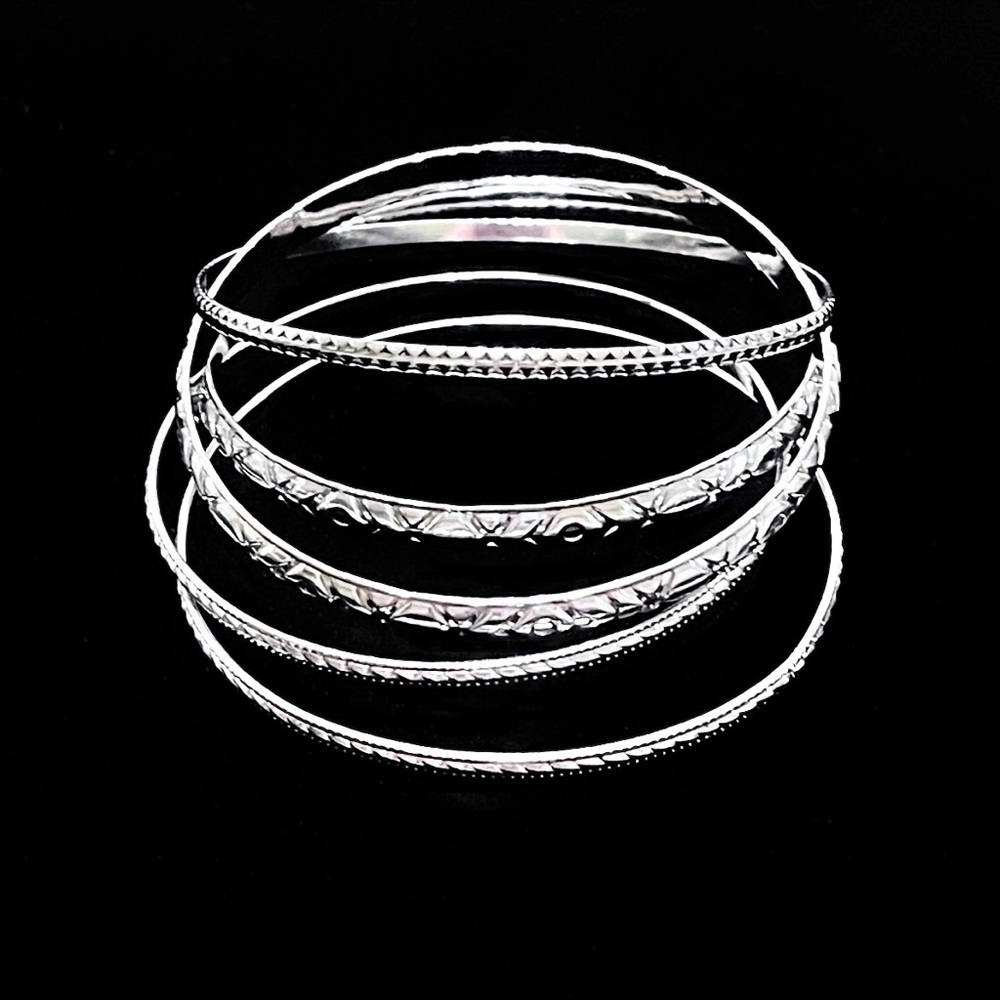Silver-Toned Bangles - Picture 1 of 6
